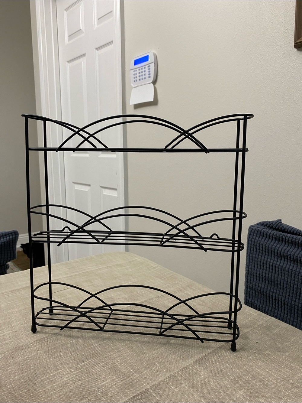 Black 3-Tier Wire Kitchen Spice Rack